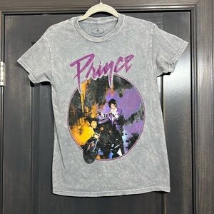 Prince Men's Purple Rain‎ Mineral Stone Acid Distressed Vintage Wash Tee S